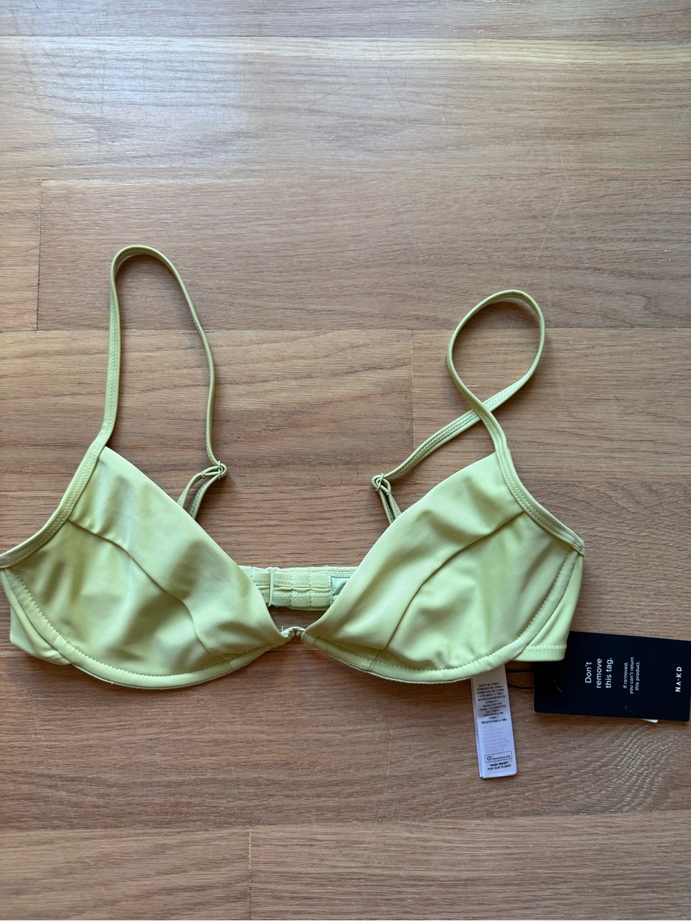 NA-KD Light Green Underwire Bikini Bra with Adjustable Straps